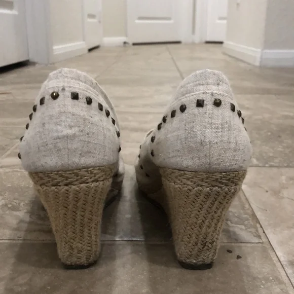 Skechers Womens Cloth Wedge (3.5”) Open Toe Sandals - Picture 4 of 12